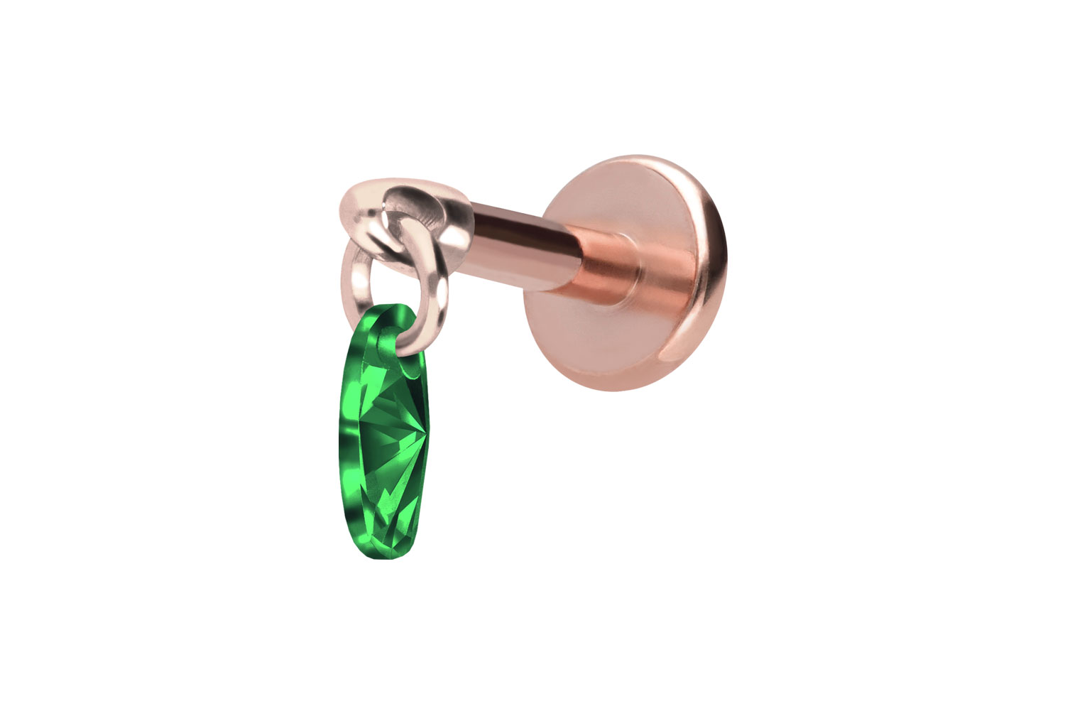 Titan Labret Piercing mit Innengewinde KRISTALLOVAL